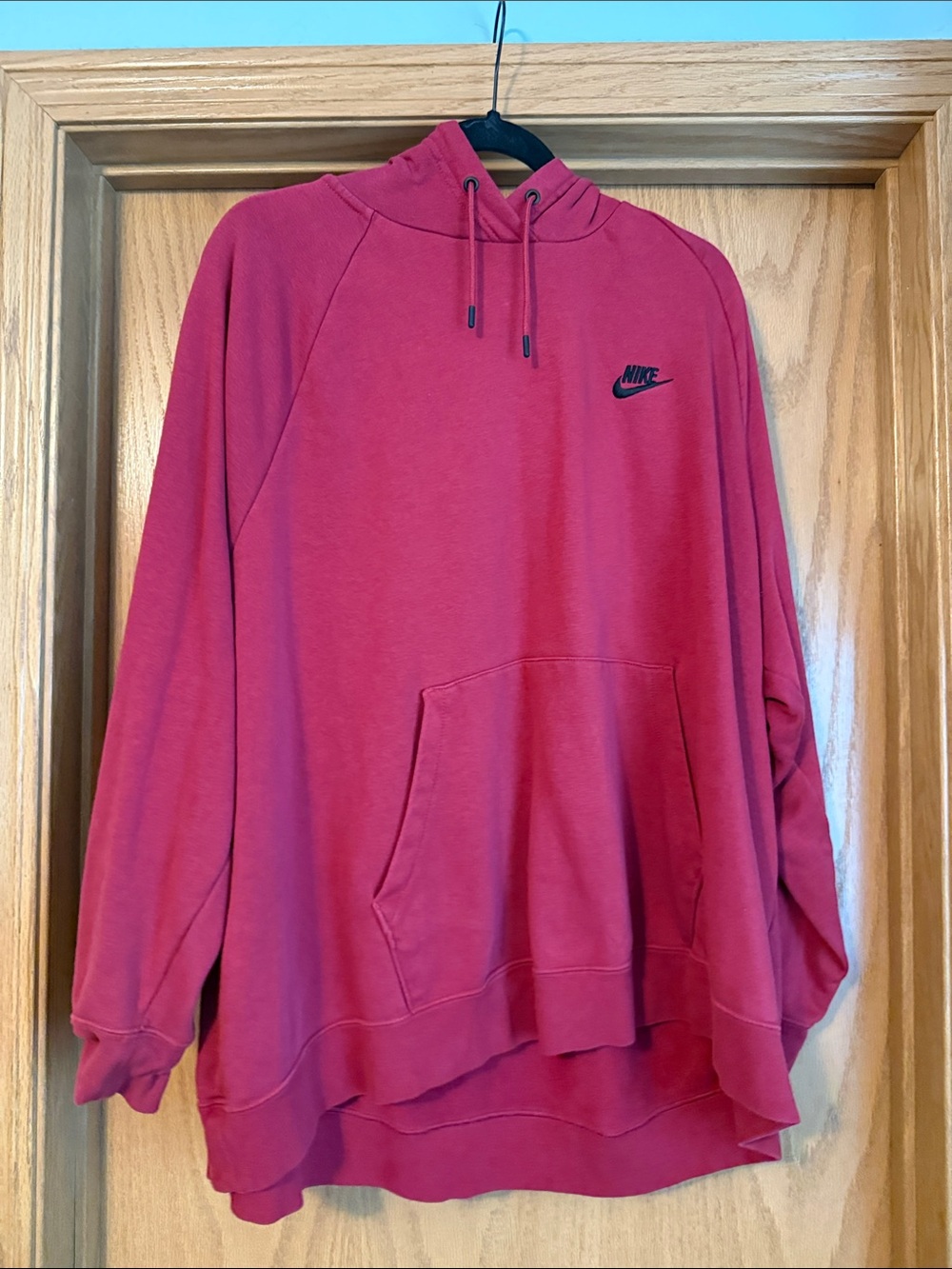 Nike Red Hooded Pullover Sweatshirt